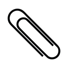 A Black And White Silhouette Of A Paper Clip