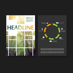 Wall Mural -     Modern Style Tiled Flyer or Cover Design for Your Business with Natural Woodlands Image - Applicable for Reports, Presentations, Placards, Posters, Travel Guides - Creative Vector Template 