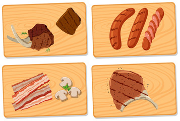 Poster - Variety of meat on chopping boards