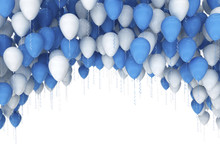 Blue And White Balloons, Illustration