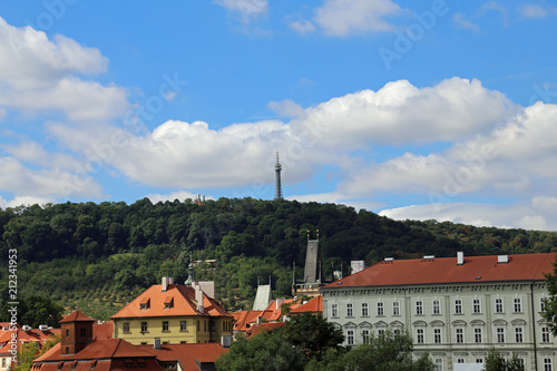 Plakat Petrin wieża eifla w Praga w republika czech