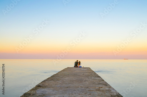 Photographie Seascape during the sunset in the Odesa of Ukraine