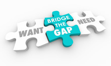 Want Vs Need Bridge The Gap Puzzle Pieces 3d Illustration