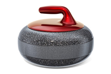 Poster - Curling Stone closeup, 3D rendering