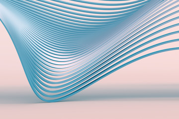 Poster - Abstract 3d rendering of smooth surface with lines. Striped modern background design for poster, cover, branding, banner, placard