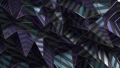 Poster - Abstract 3d rendering of geometric surface. Modern polygonal background design for poster, cover, branding, banner, placard.