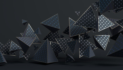 Poster - Abstract 3d rendering of geometric shapes. Modern polygonal background design for poster, cover, branding, banner, placard.