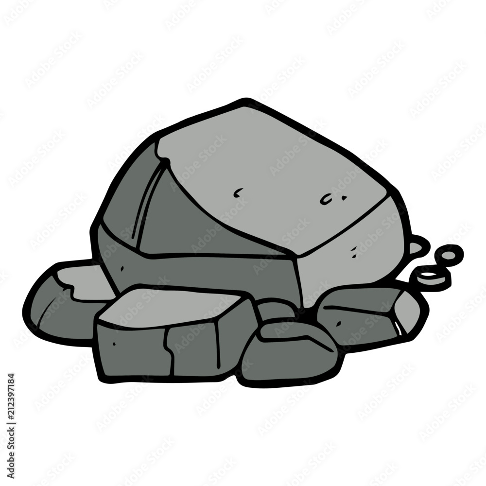 Stone cartoon illustration isolated on white background for children ...