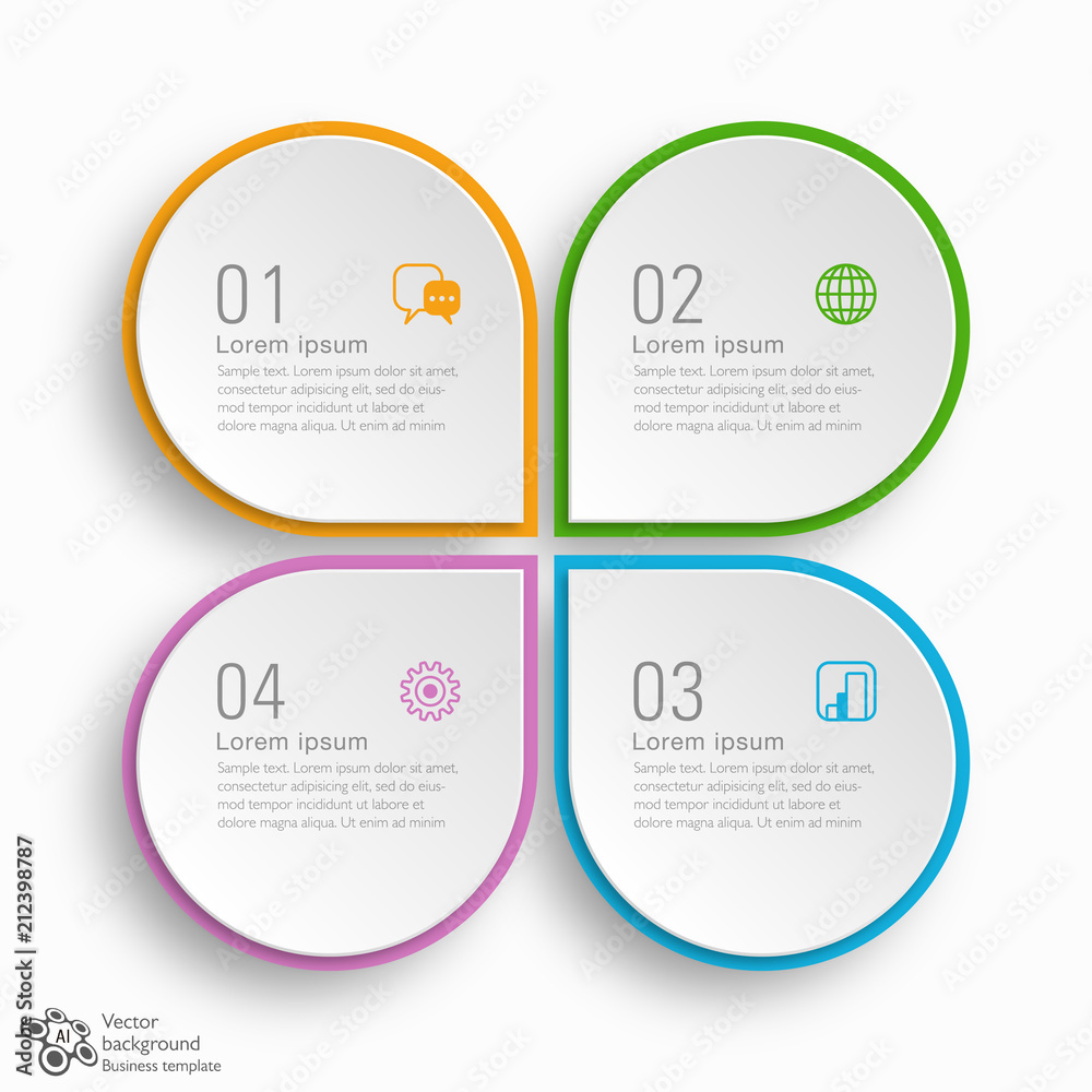Business Chart Graphics #4-Step Process Stock Vector | Adobe Stock