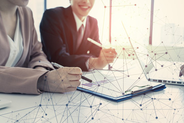 Aufkleber - Network of business concept.