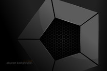 Pentagonal Metal Shape Scene Vector Abstract Wallpaper On A Black Backgrounds