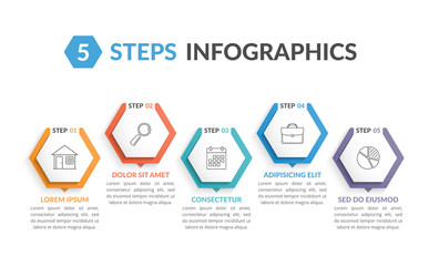 Wall Mural - 5 Steps Infographics