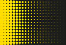 Black And Yellow Halftone Background. Vector Illustration
