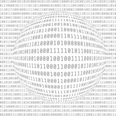 Leinwandbilder - Binary Computer Code. Digital Data. Abstract Matrix Background.  Hacker concept. Vector Illustration