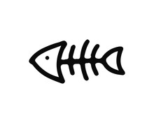 Fish Bone Hand Drawn Icon , Designed For Web And App
