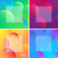 Wall Mural - Colorful spectrum backgrounds with abstract bubbles pattern.