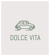 fiat 500 et dolce vita, logo, vintage, automobile