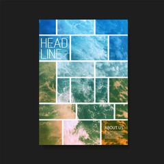 Wall Mural - Modern Style Tiled Flyer or Cover Design for Your Business with Whirling Water Image - Applicable for Reports, Presentations, Placards, Posters, Travel Guides 