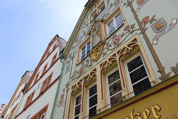 Street photography. Historic,  beautiful buildings in Trier, Germany.