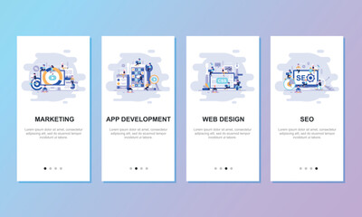 onboarding screens user interface kit for mobile app templates concept. modern user interface ux, ui