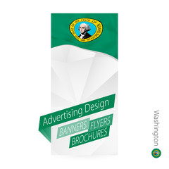 Wall Mural - Vector abstract banner template for US state Washington.