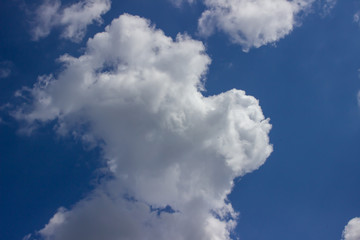 Blue sky with white clouds.