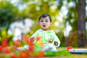 Wall Mural - Indian cute baby boy