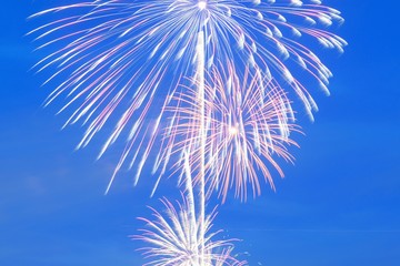 Background colorful Summer Fireworks display in Japan