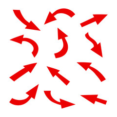 Aufkleber - Set arrow icon. Different red arrows sign. Elements for infographic – vector