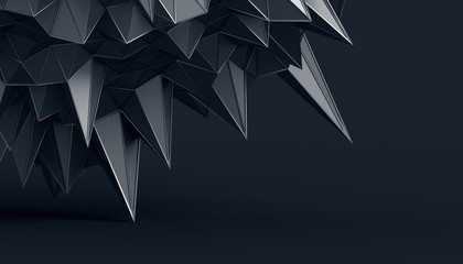 Aufkleber - Abstract 3d rendering of geometric surface. Modern polygonal background design for poster, cover, branding, banner, placard.