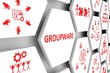 GROUPWARE concept cell background 3d illustration