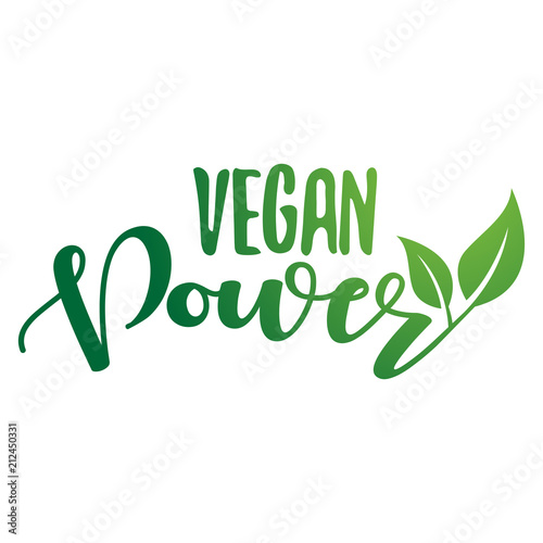 Vegan Power Vector Lettering Handwritten Calligraphy Restaurant