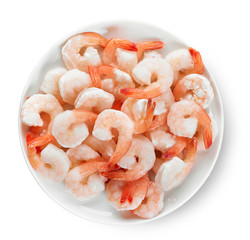 Wall Mural - plate of frozen prawns