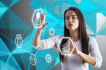 Aufkleber - businessman and cyber screen icons