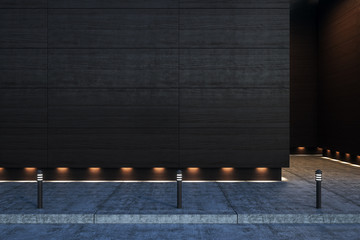 dark blank concrete wall outdoors