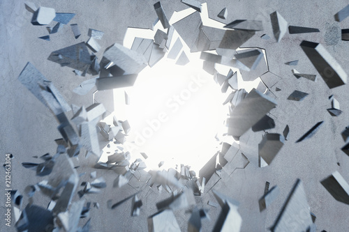 Fotografía Cracked earth abstract background with volume light rays