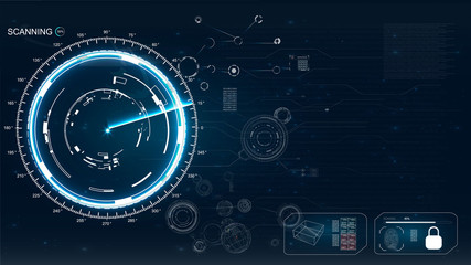 Aufkleber - Hud. Icon. Futuristic screen hud concept. Digital radar screen. Hud futuristic element. Futuristic interface element. Hud ui.