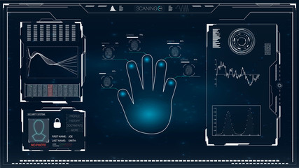 Aufkleber - Hud. Illustration with hud for game background design. Digital data, business abstract background. Hud ui. 