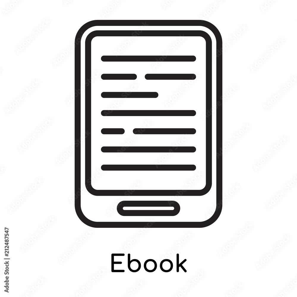 Ebook icon vector sign and symbol isolated on white background, Ebook logo  concept 素材庫向量圖| Adobe Stock, image size:1000x1000