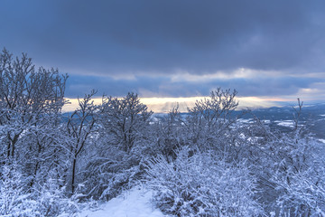 Winter landscape in the mountains