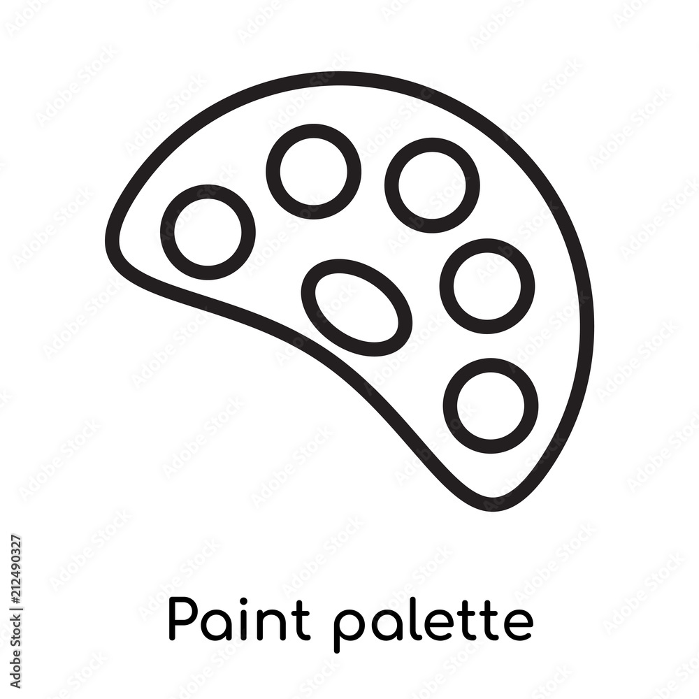 Paint palette icon vector sign and symbol isolated on white background ...