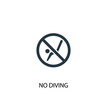 No Diving Icon. Simple Element Illustration