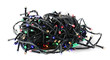 New string Christmas lights on white background