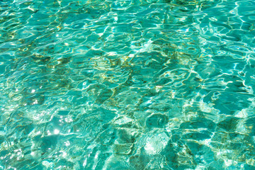 Clear Water Texture View from Taka Makassar Island in Komodo National Park, Indonesia