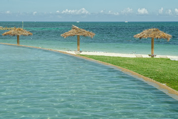 Wall Mural - Infinity pool overlooking the beach