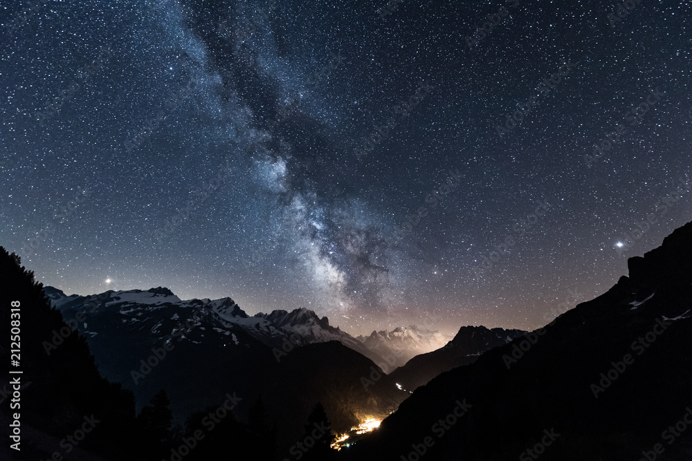 Photo Sur Plexiglas Ciel étoile à Chamonix Nikkel Artfr