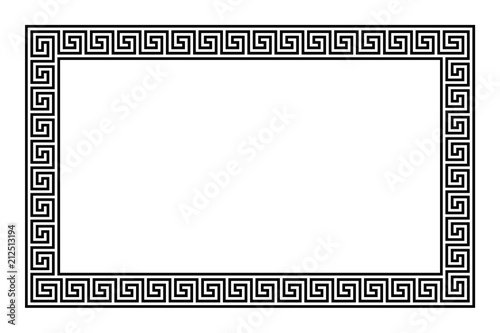 Cuadros en Lienzo Rectangle frame with seamless meander pattern