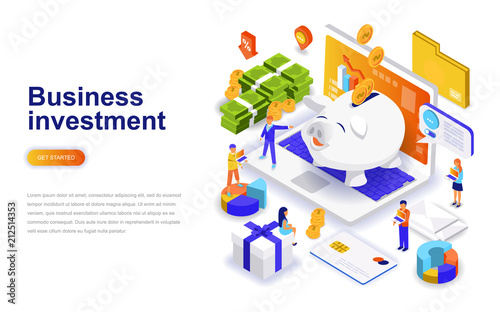Fotomural Business investment modern flat design isometric concept