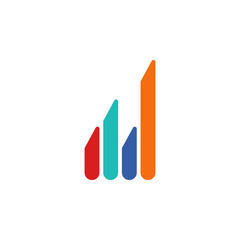 Poster - colored Infographic column chart illustration. Element of business chart for mobile concept and web apps. Infographic column chart can be used for web and mobile