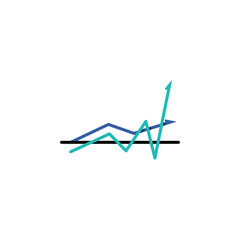 Poster - colored Infographic line chart illustration. Element of business chart for mobile concept and web apps. Infographic line chart can be used for web and mobile
